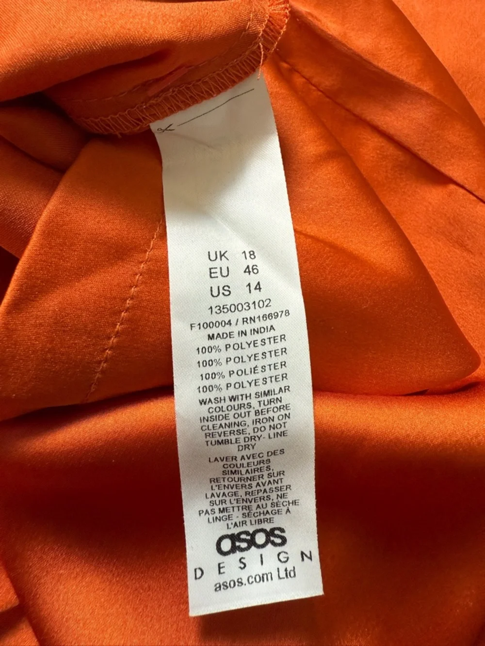ASOS Jumpsuit NEW 14 US Plus Size Wide Leg Orange
